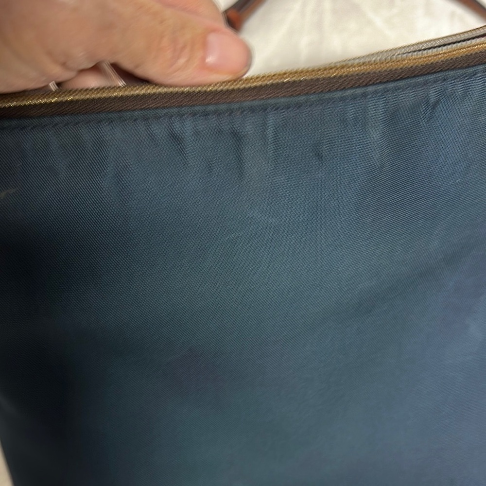 Dooney & Bourke Blue and Brown Logo Bag - Picture 13 of 14